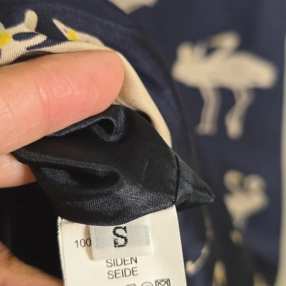 Just Cavalli Swing Midi Dress Navy  100% Silk Short Sleeve Midi Dress Size Small - Picture 8 of 9